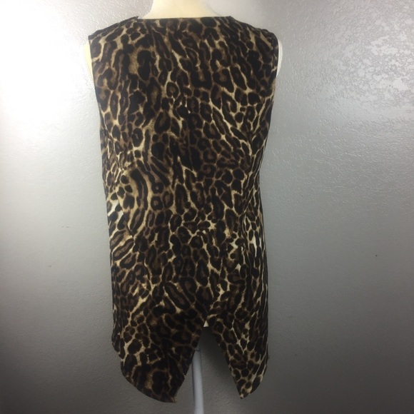LAUREN Ralph Lauren Gorgeous Cheetah Silk Split Back Blouse Size Small Like New - Picture 3 of 8